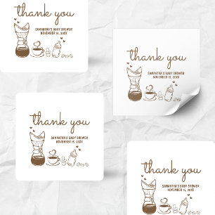 A Baby is Brewing Coffee Baby Shower Square Sticker