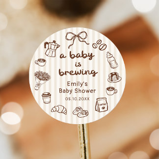 A Baby is Brewing Coffee Baby Shower Sticker