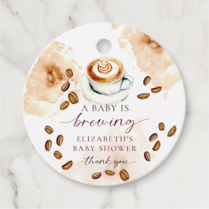 A Baby Is Brewing Coffee Baby Shower Thank you Favor Tags