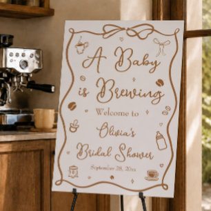 A Baby is Brewing Coffee Baby Shower Welcome Foam Board