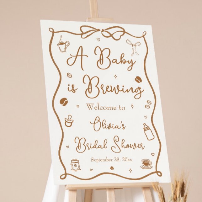A Baby is Brewing Coffee Baby Shower Welcome Foam Board (Creator Uploaded)
