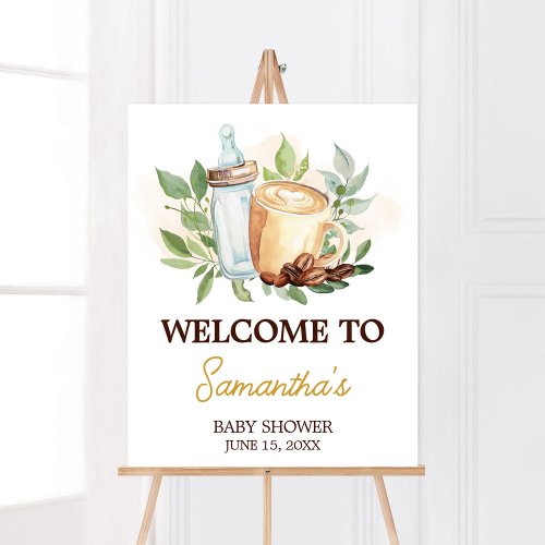 A Baby is Brewing Coffee Baby Shower Welcome Poster