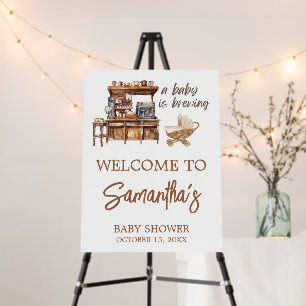 A Baby is Brewing Coffee Baby Shower Welcome Sign