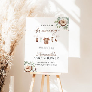 A Baby Is Brewing Coffee Baby Shower Welcome Sign