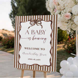 A Baby Is Brewing Coffee Baby Shower Welcome Sign