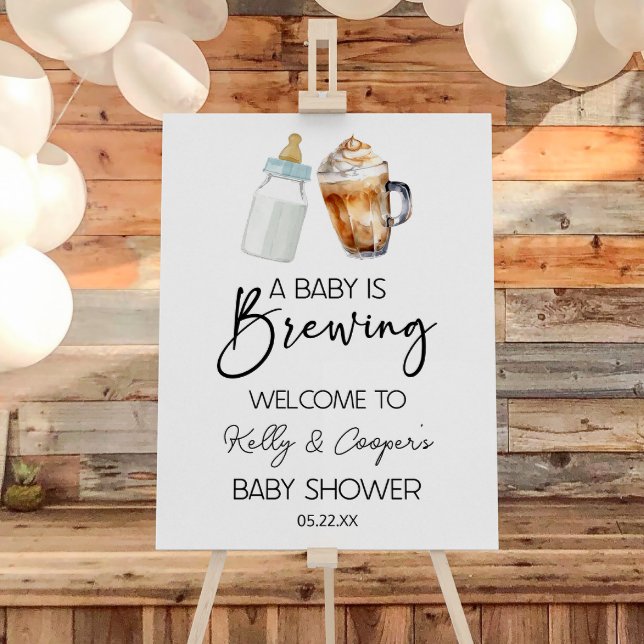 A Baby Is Brewing Coffee Baby Shower Welcome Sign (Creator Uploaded)