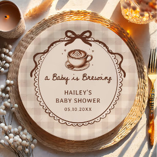 A Baby is Brewing Coffee Baby Showering Paper Plates