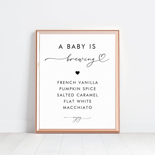 A Baby is Brewing Coffee Bar Baby Shower Sign