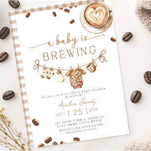 A Baby is Brewing Coffee Bean Baby Shower Invitation