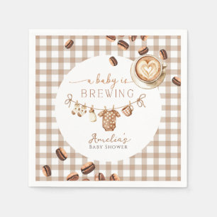 A Baby is Brewing Coffee Bean Baby Shower Napkins