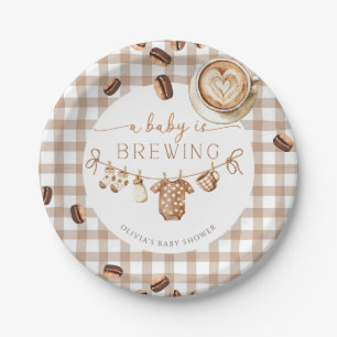 A Baby is Brewing Coffee Bean Baby Shower Paper Plates