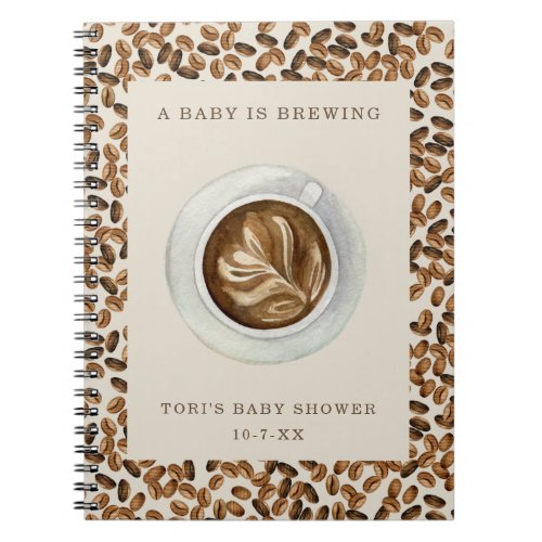 A Baby Is Brewing Coffee Beans Baby Shower Guest Notebook