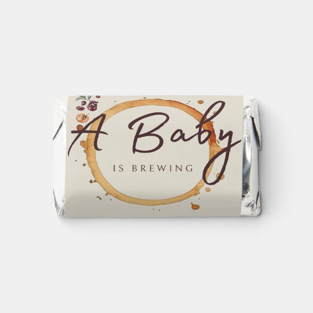 A Baby Is Brewing Coffee Beans Baby Shower Hershey's Miniatures (Front)