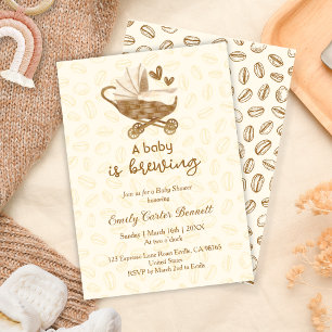 A Baby is Brewing Coffee Beans Baby Shower Invitation