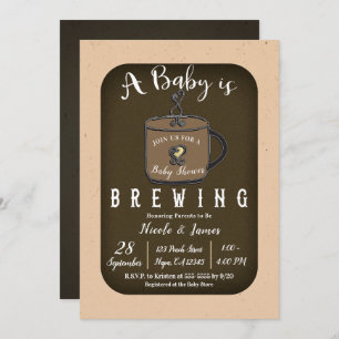 A Baby is Brewing Coffee Cafe Boy Girl Shower Invitation