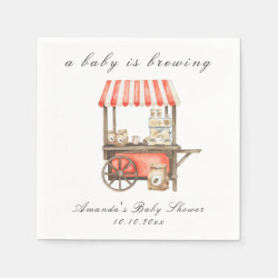 A Baby Is Brewing Coffee Cart Baby Shower Napkins