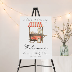 A Baby Is Brewing Coffee Cart Baby Shower Welcome Foam Board