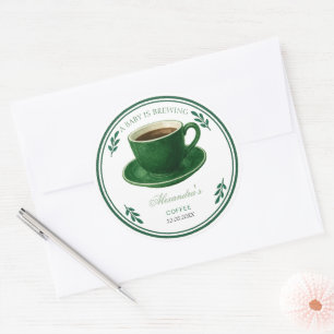 A Baby Is Brewing Coffee Cup Baby Shower Classic Round Sticker