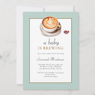 A Baby Is Brewing Coffee Cup Baby Shower  Invitation