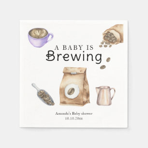 A Baby Is Brewing Coffee Cup Baby Shower Napkins