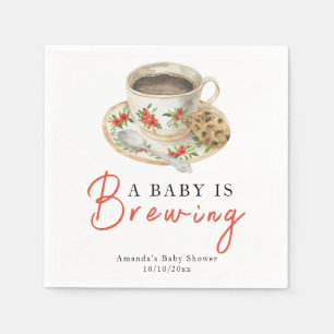 A Baby Is Brewing Coffee Cup Baby Shower Napkins