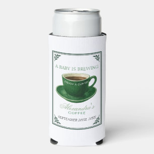 A Baby Is Brewing Coffee Cup Baby Shower Seltzer Can Cooler