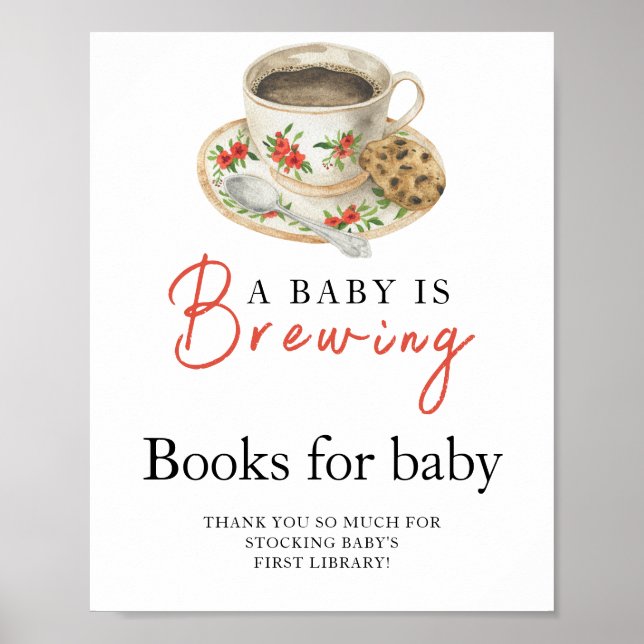 A baby is brewing coffee cup Books for baby Poster (Front)