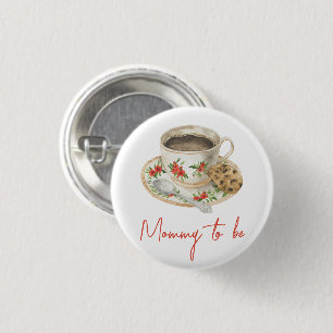 A Baby Is Brewing Coffee Cup - Mommy to be Button
