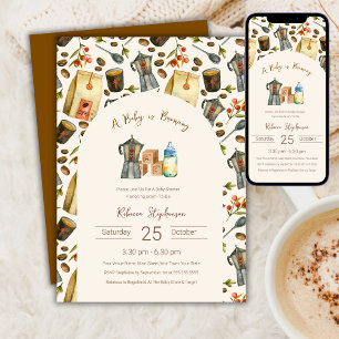 A Baby is Brewing Coffee Espresso Baby Shower  Invitation