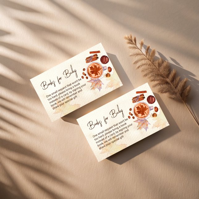 A baby is brewing coffee fall book request enclosure card (A baby is brewing coffee fall baby shower book request enclosure card books for baby cards)