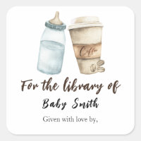 A baby is brewing coffee - for the library of