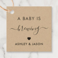 A Baby is Brewing, Coffee Gift Tag, Kraft Favor Tags