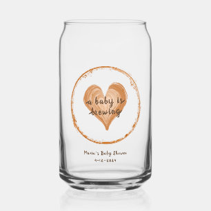 A baby is Brewing Coffee Heart Can Glass