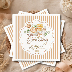 A Baby Is Brewing Coffee Latte Baby Shower Napkins
