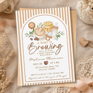 A Baby Is Brewing Coffee Latte Bean Baby Shower Invitation