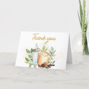 A Baby is Brewing Coffee Letterpress Thank You Card
