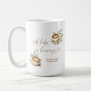 A Baby is Brewing Coffee Mug   Personalized Coffee