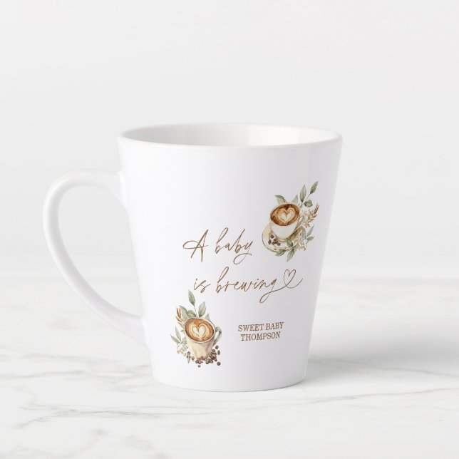 A Baby is Brewing Coffee Mug | Personalized Coffee (Left)
