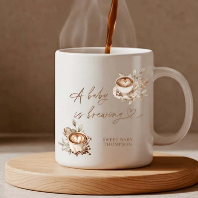 A Baby is Brewing Coffee Mug | Personalized Coffee (Creator Uploaded)