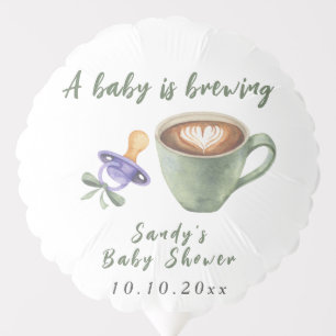 A Baby Is Brewing Coffee Pacifier Bow Baby Shower Balloon