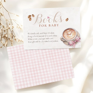 A baby is brewing coffee pink bow BOOKS FOR BABY Enclosure Card