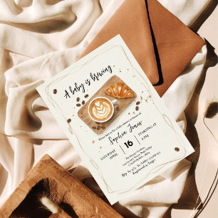 A Baby Is Brewing Coffee Theme Baby Shower Invitation
