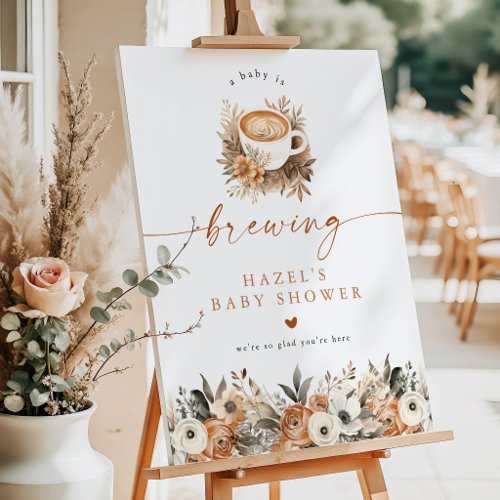 A Baby is Brewing Coffee Themed Baby Shower Foam Board