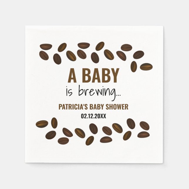 A Baby Is Brewing Coffee Themed Baby Shower  Napkins (Front)