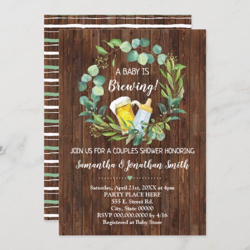 A Baby is brewing couples baby shower Invitation