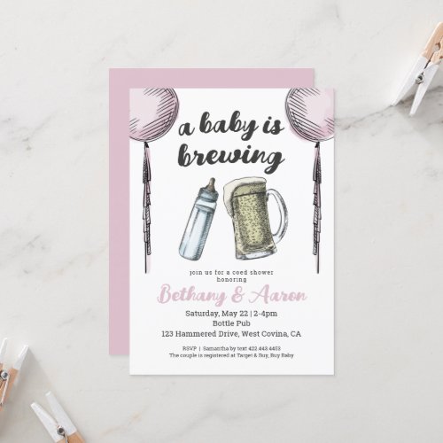 A Baby Is Brewing Couples Baby Shower Invitation