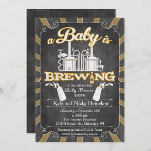 A "Baby is Brewing" Couples BBQ Invitation