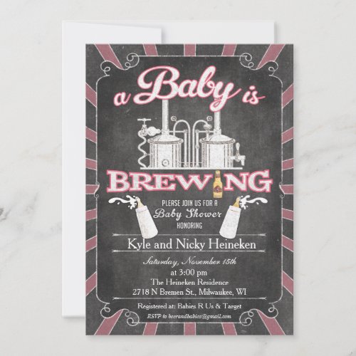 A Baby is Brewing Couples BBQ Invitation _ Girl