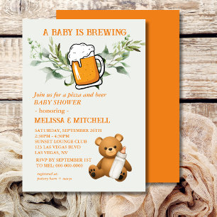 A baby is brewing couples co-ed baby shower invitation