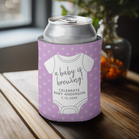 A Baby Is Brewing -- Couples Shower Can Edit Color Can Cooler